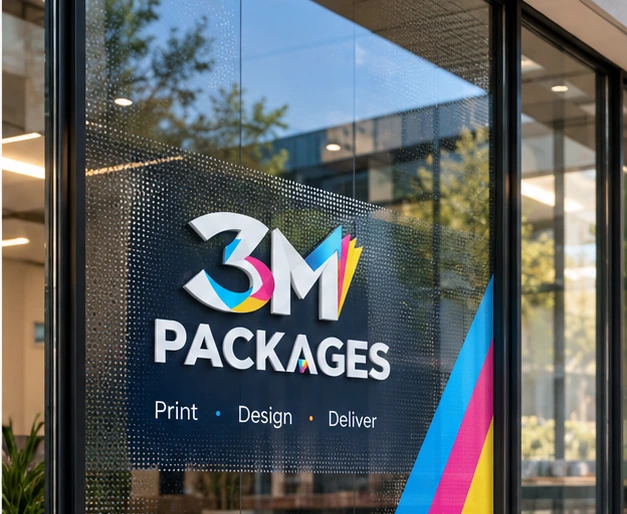 Glass vinyl and one-vision window film printed by 3M Packages in Karachi