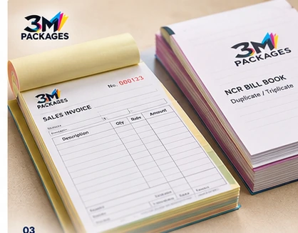 3M Packages NCR carbonless sales invoice books with duplicate and triplicate sheets