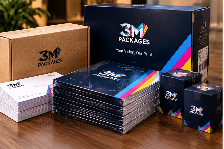 3M Packages boxes and printed products packed for delivery